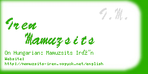 iren mamuzsits business card